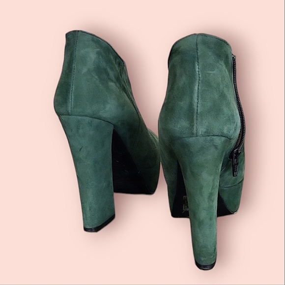 spaziomoda green suede booties platform - Picture 3 of 5